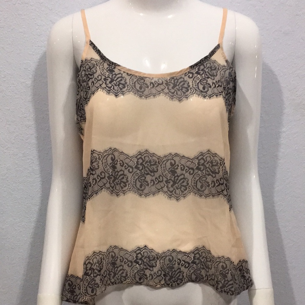 Ambiance Apparel Nude Lace Printed Camisole